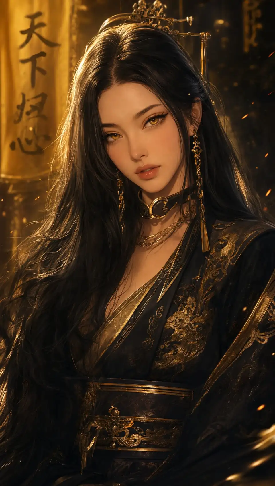 金饰古装女子肖像