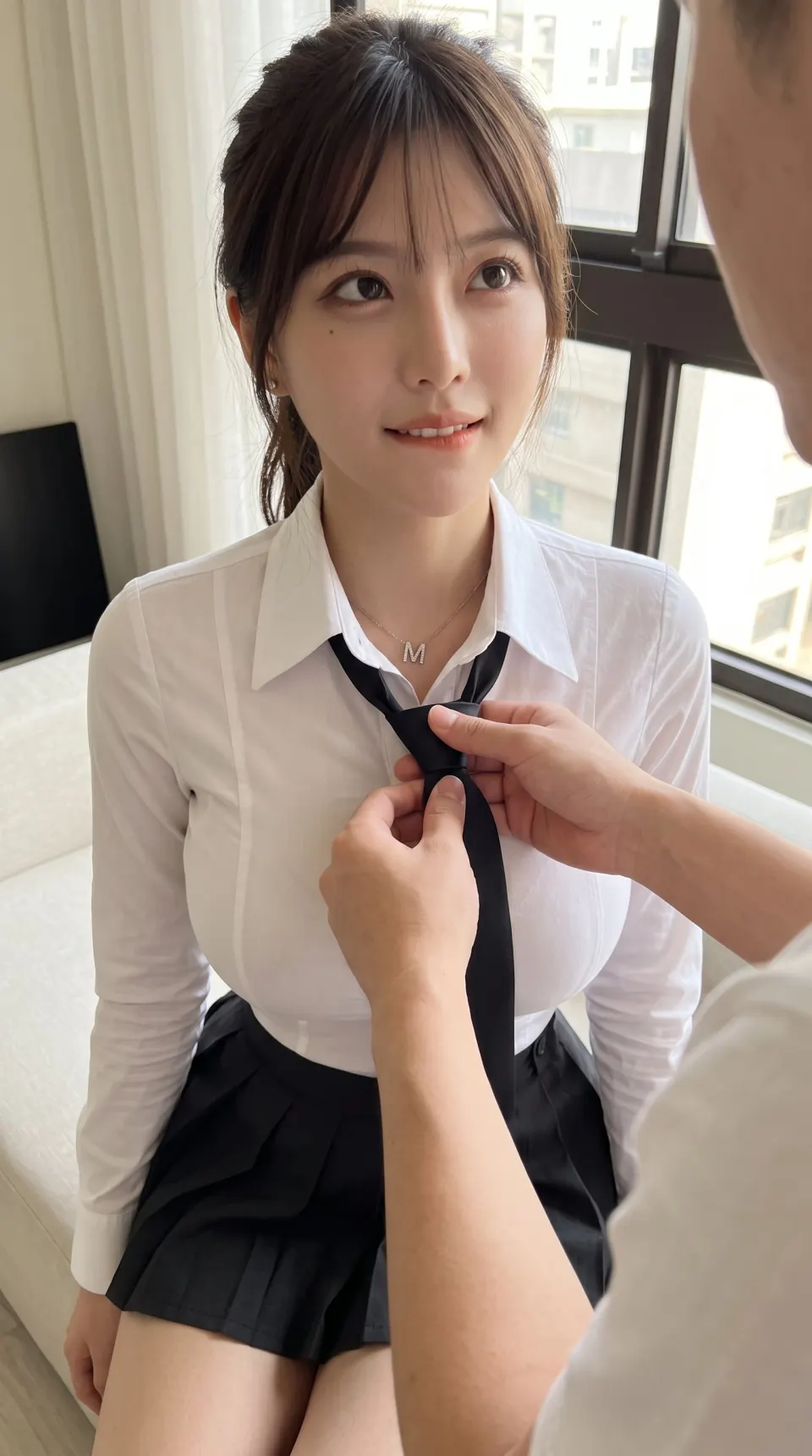 家中系领带的互动