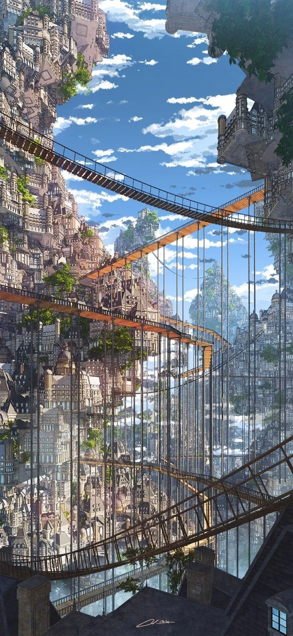 云端悬浮城与空中栈道