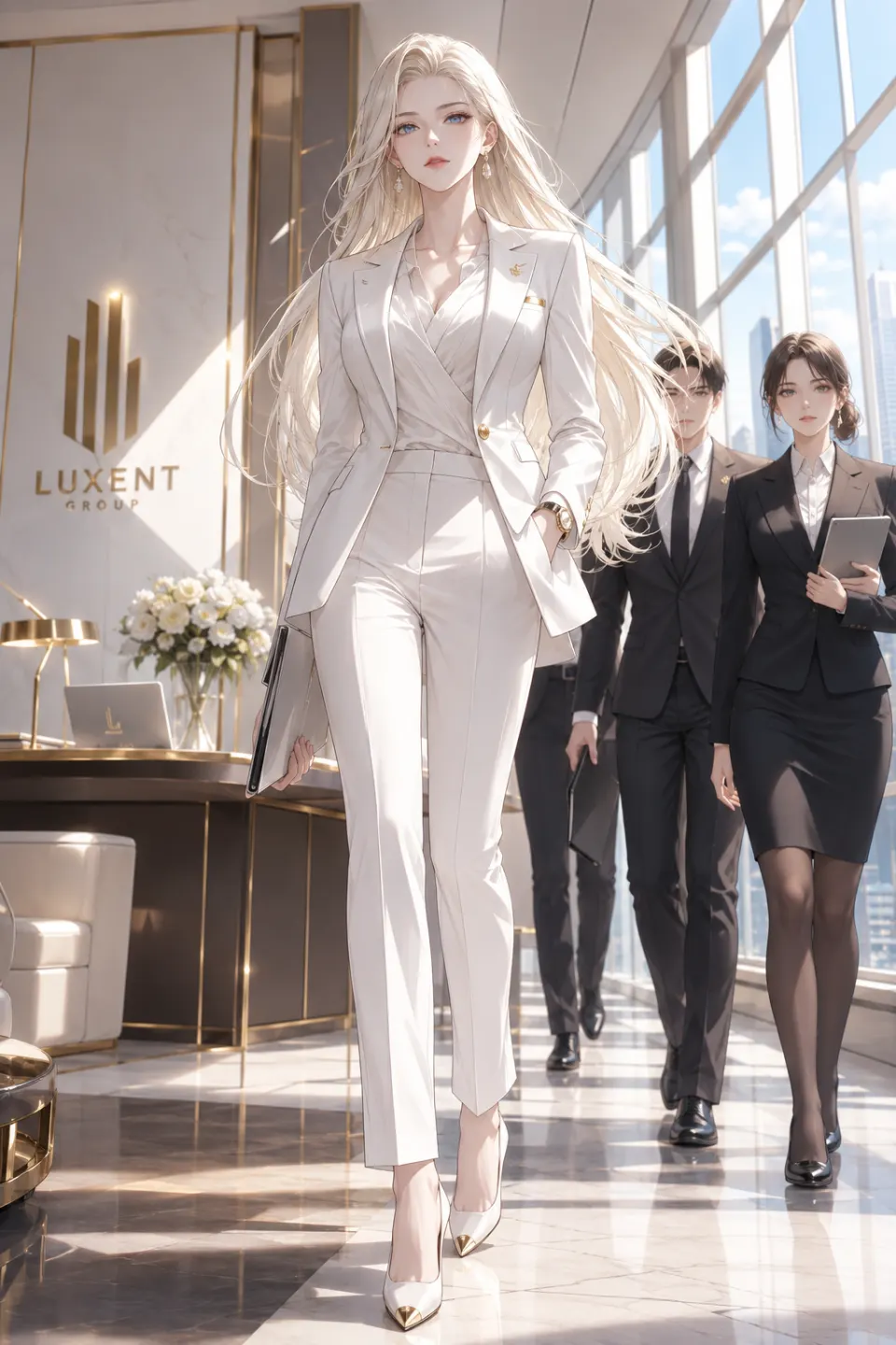 Luxent集团白金西装女高管