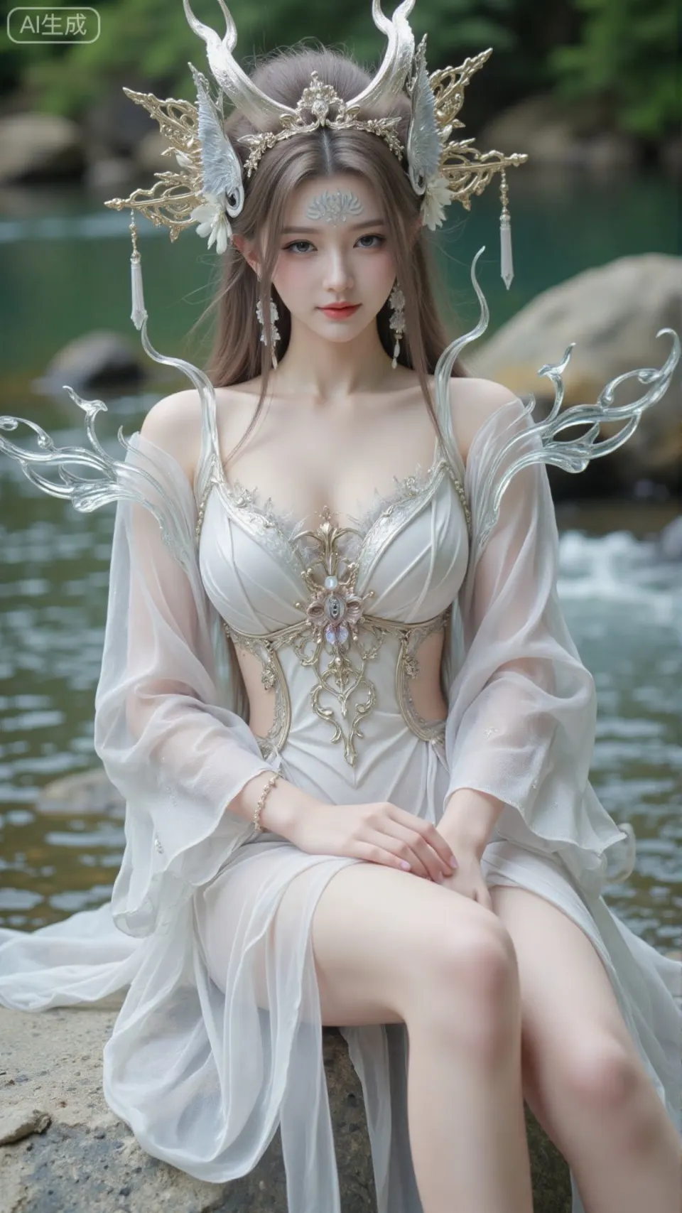 溪畔银羽仙子