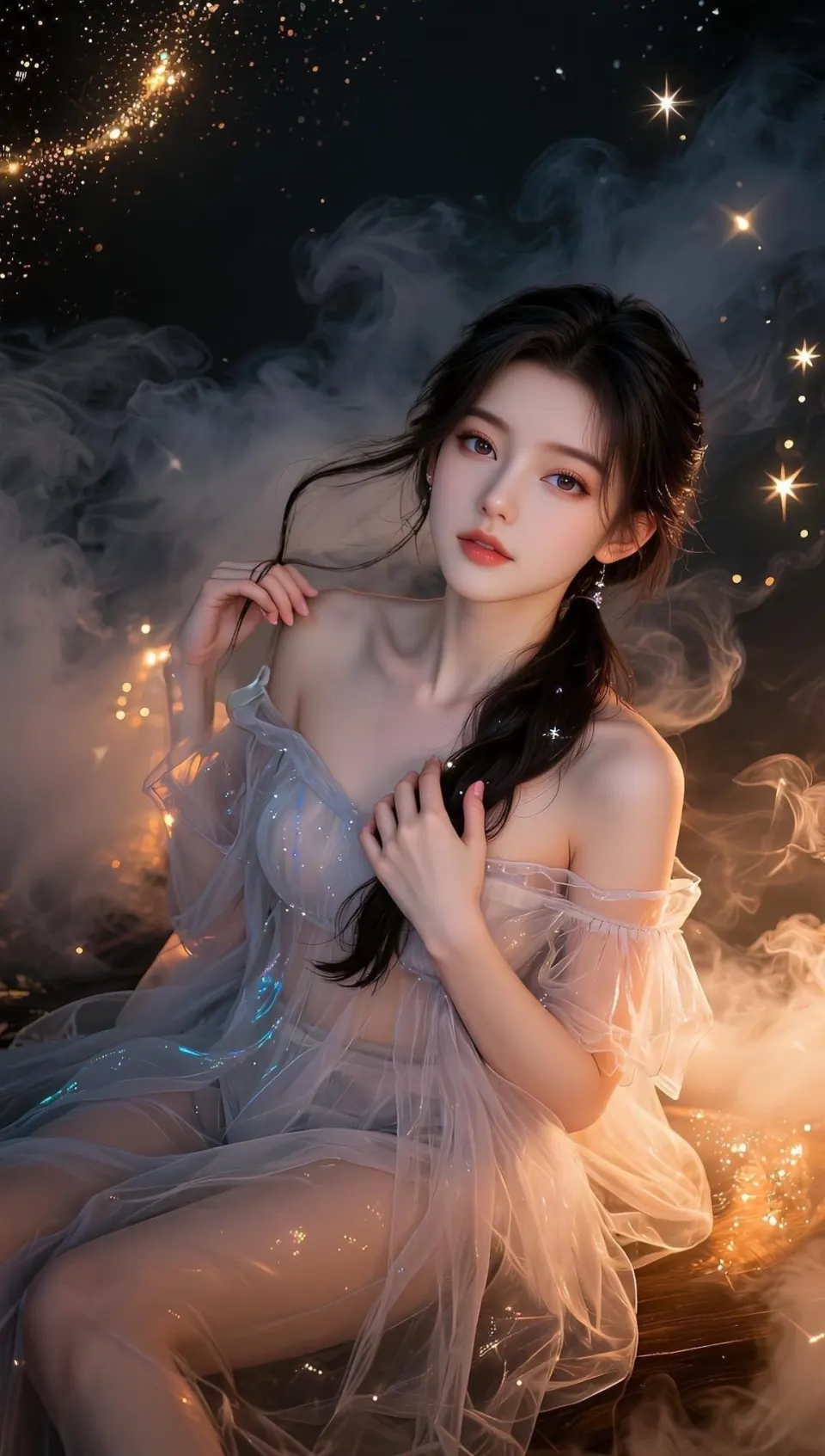 星雾中的薄纱少女