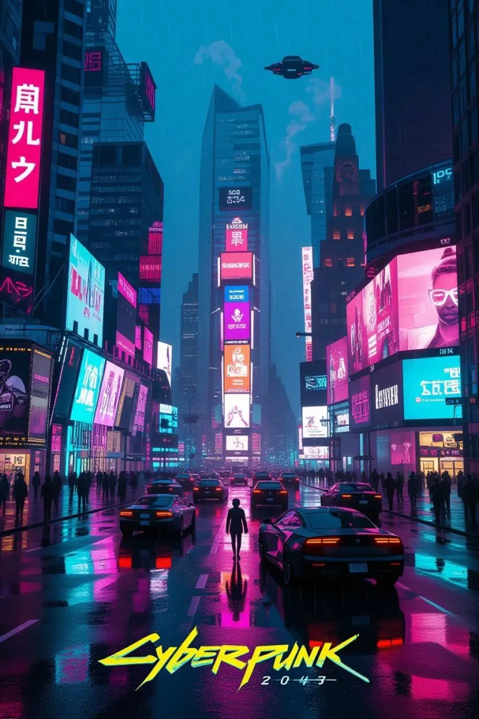 赛博朋克 2047 雨夜大道