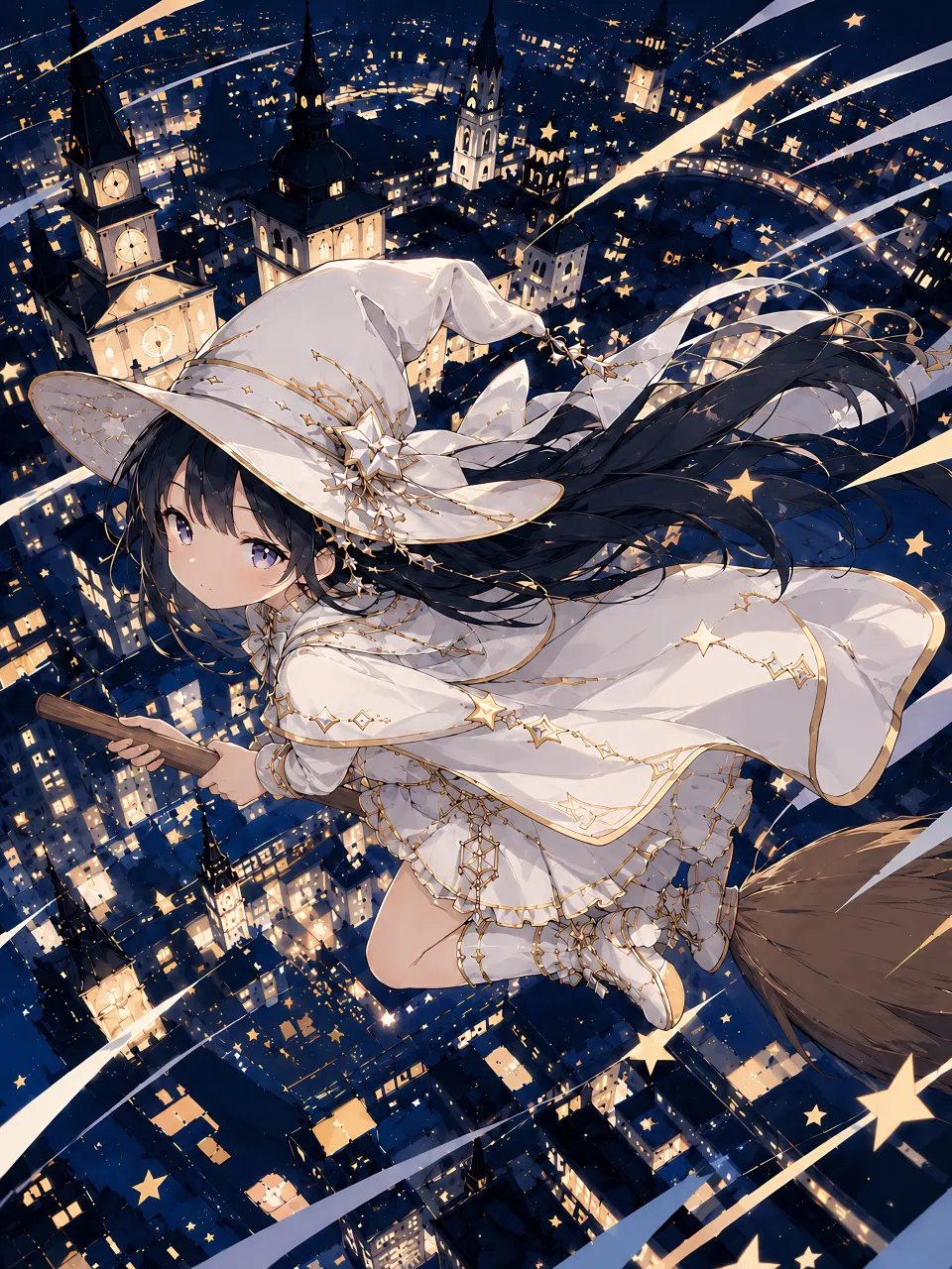 星夜飞行的白衣魔女