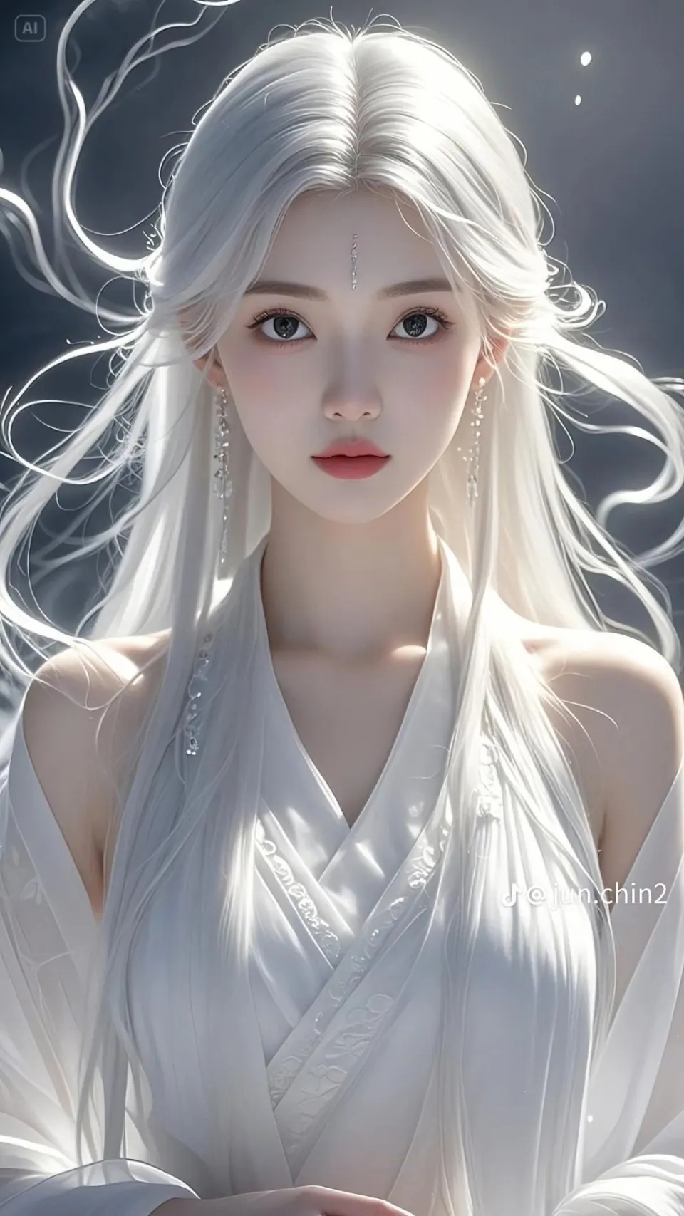 白发仙姿古风少女