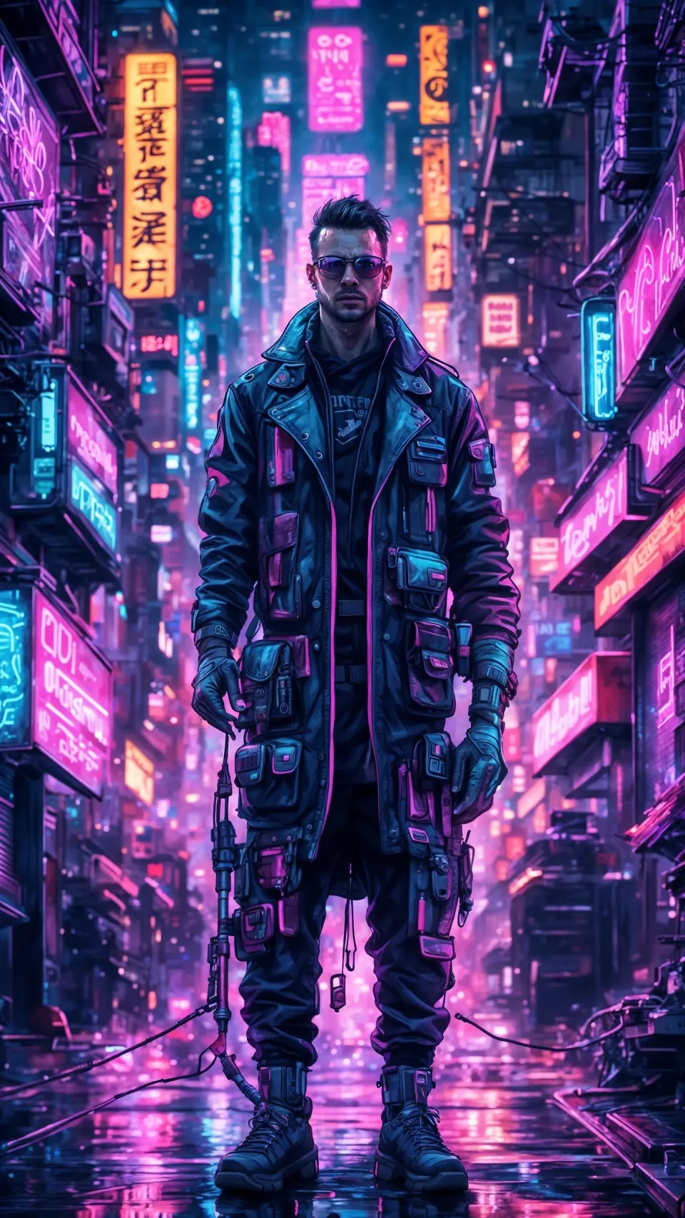 霓虹巷中的装备男特工