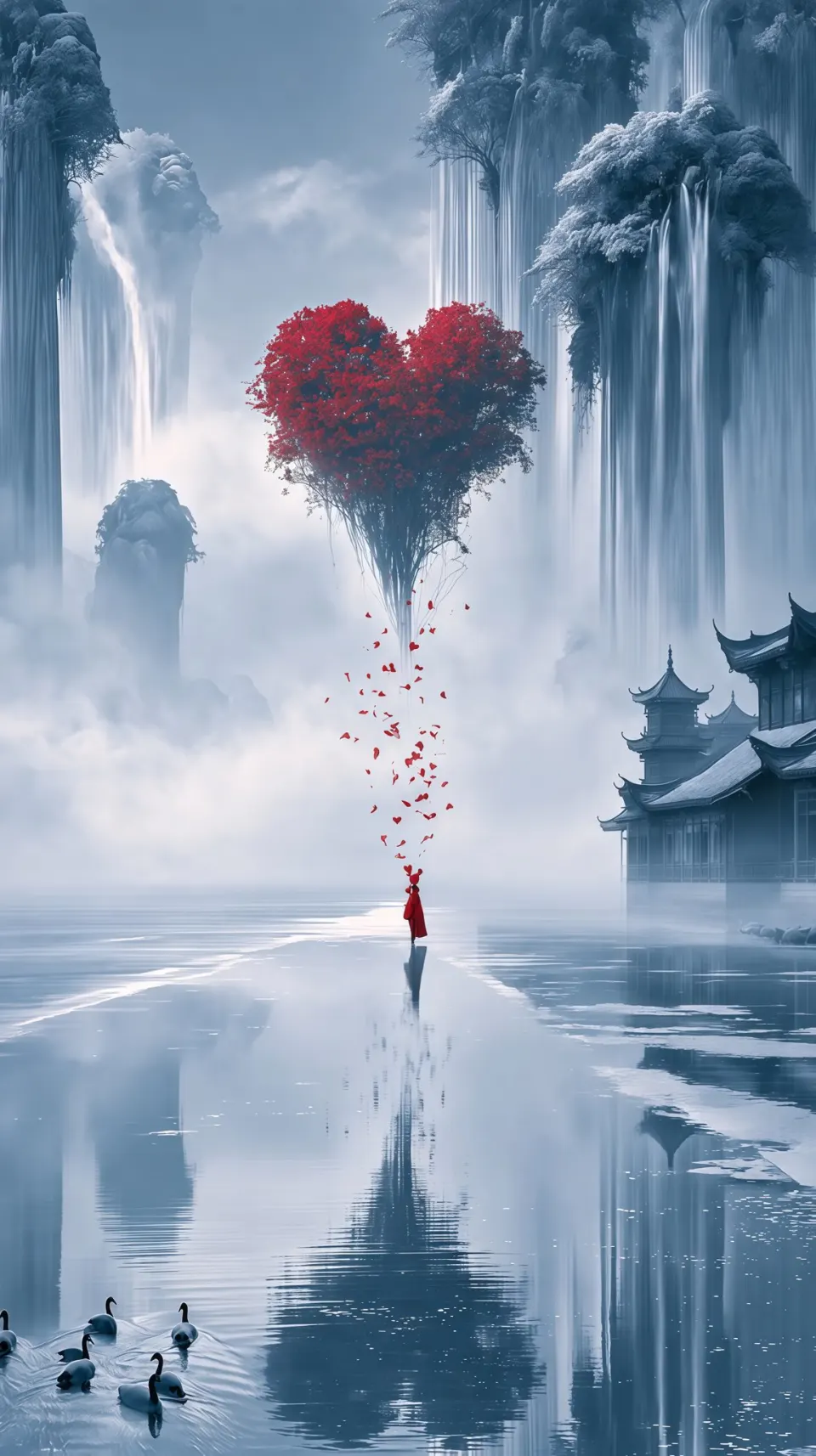 红心树下的山水幻境