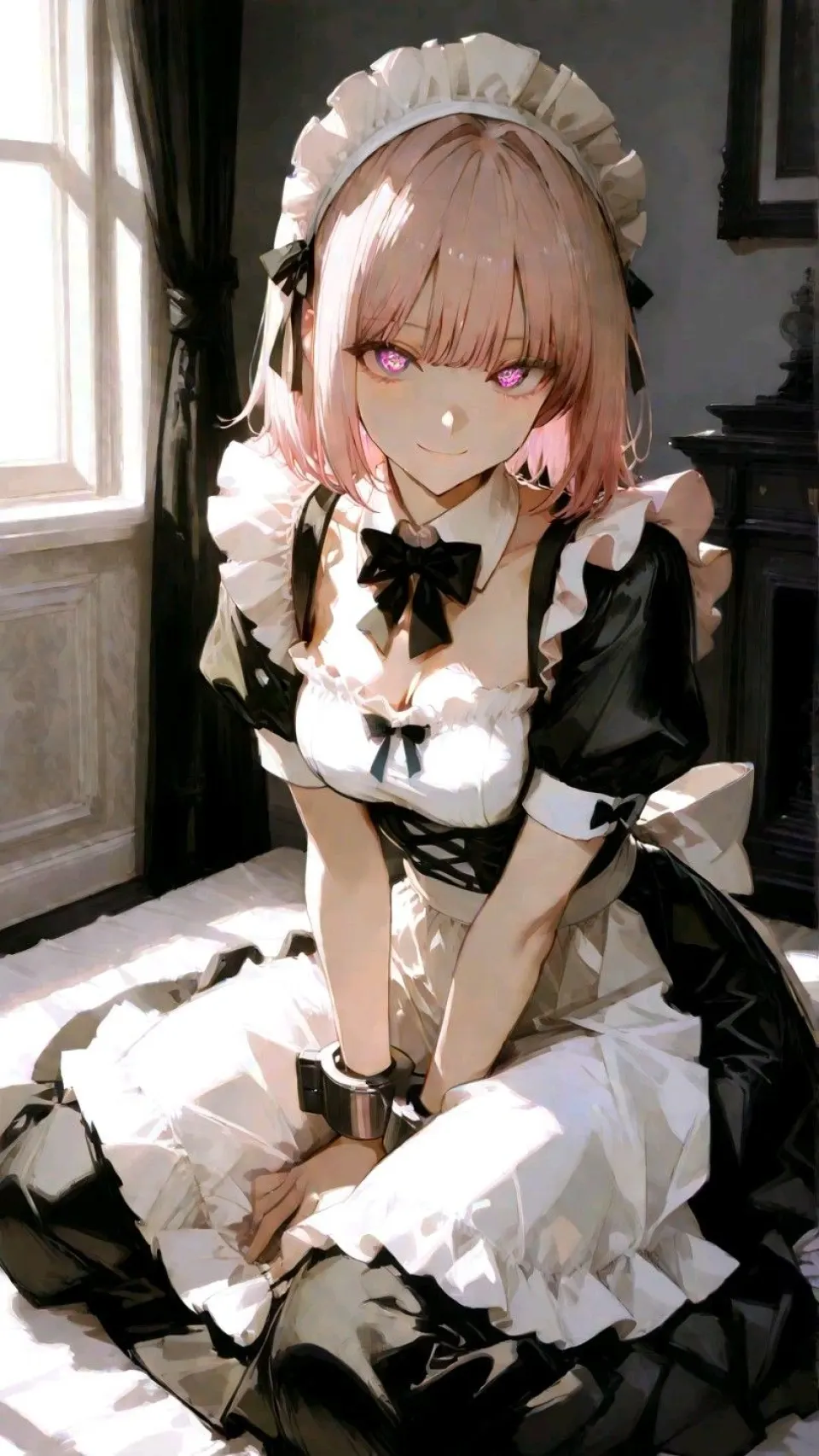 窗边粉发女仆