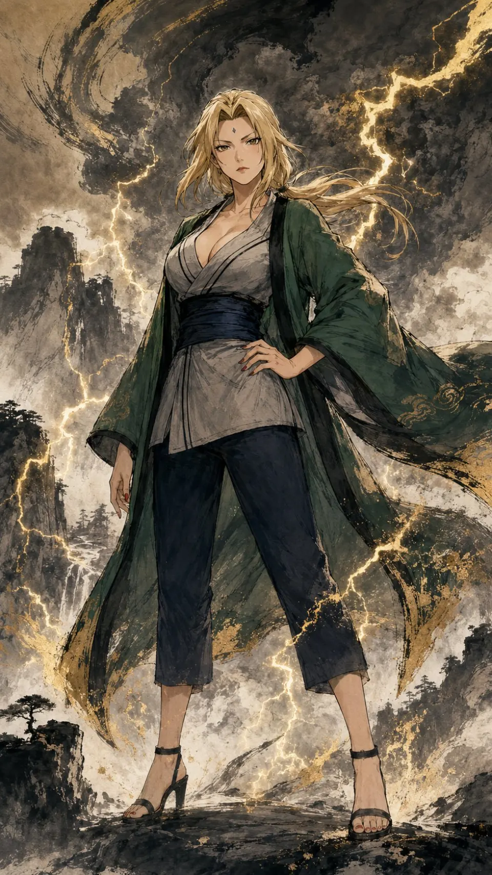 雷暴山巅的绿袍女侠