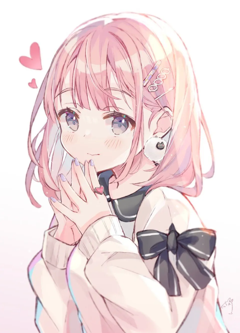 粉发少女与爱心戒指