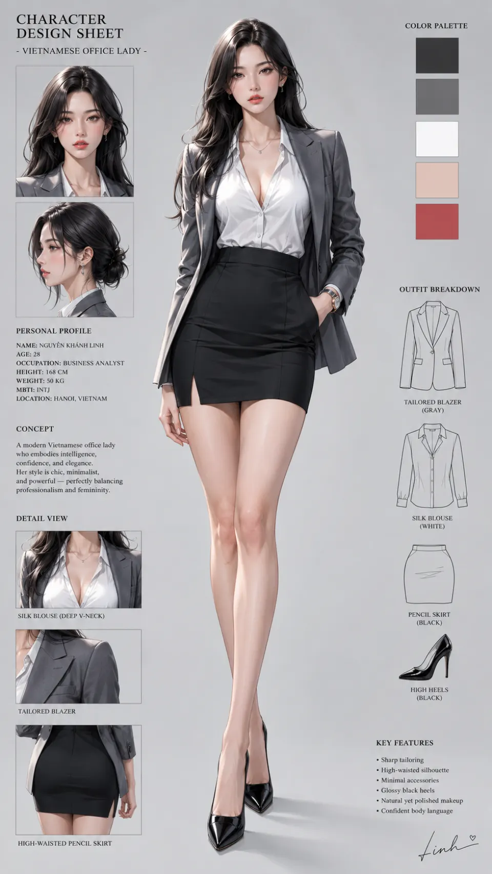 越南职场女性角色设计图