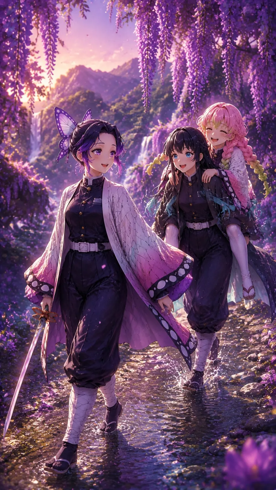 紫藤花溪畔的鬼杀队少女