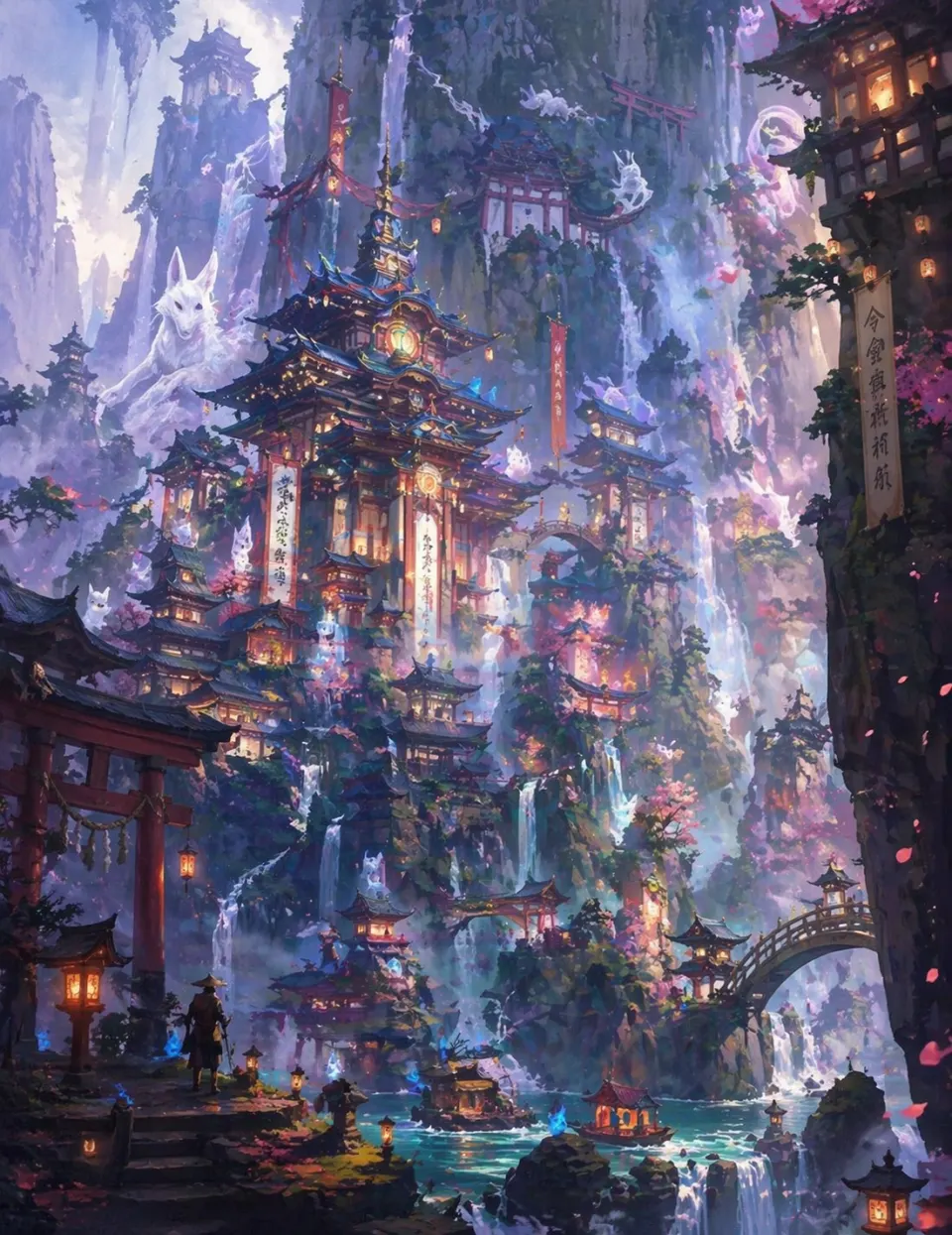 云瀑仙阁与灵狐