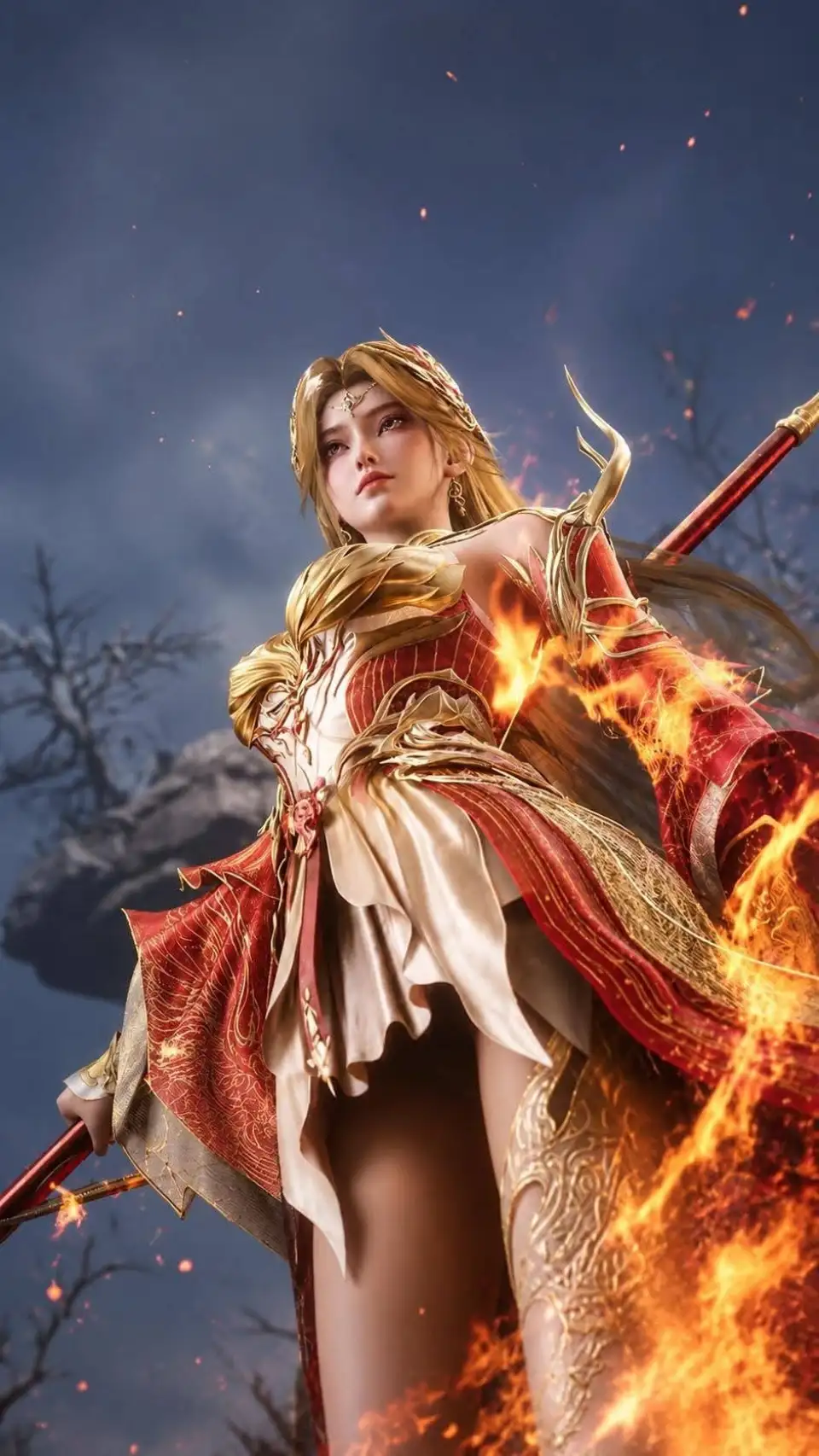 烈焰红金战甲女武神