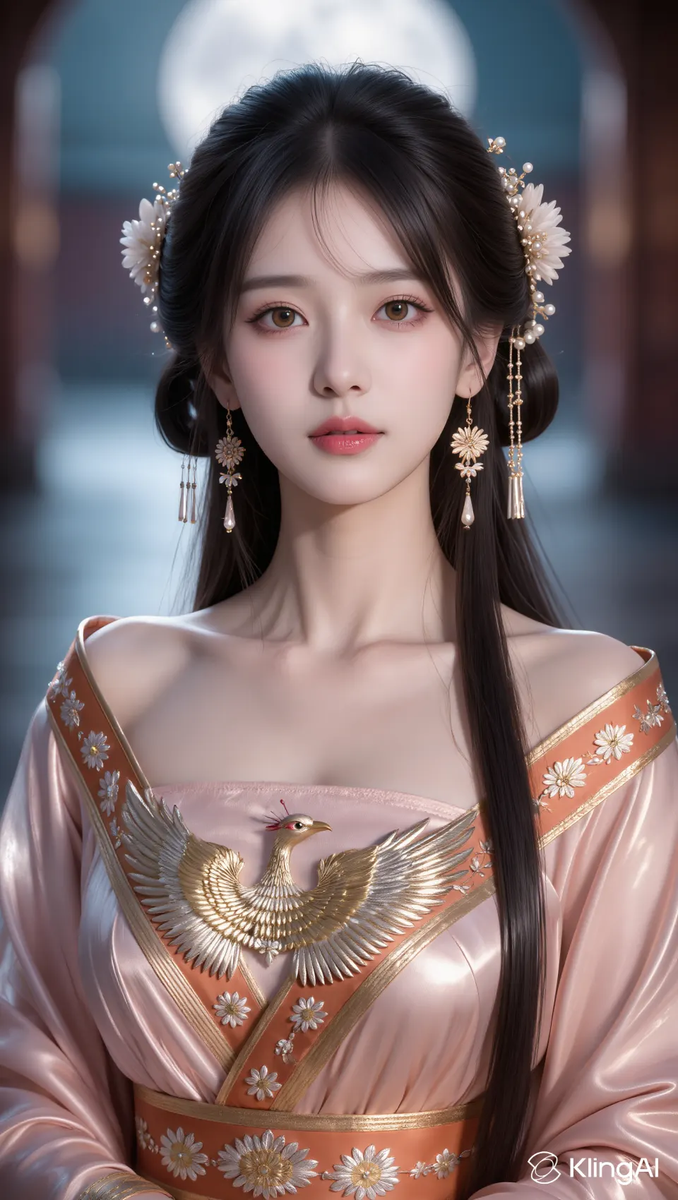 粉衣金凤古风仕女