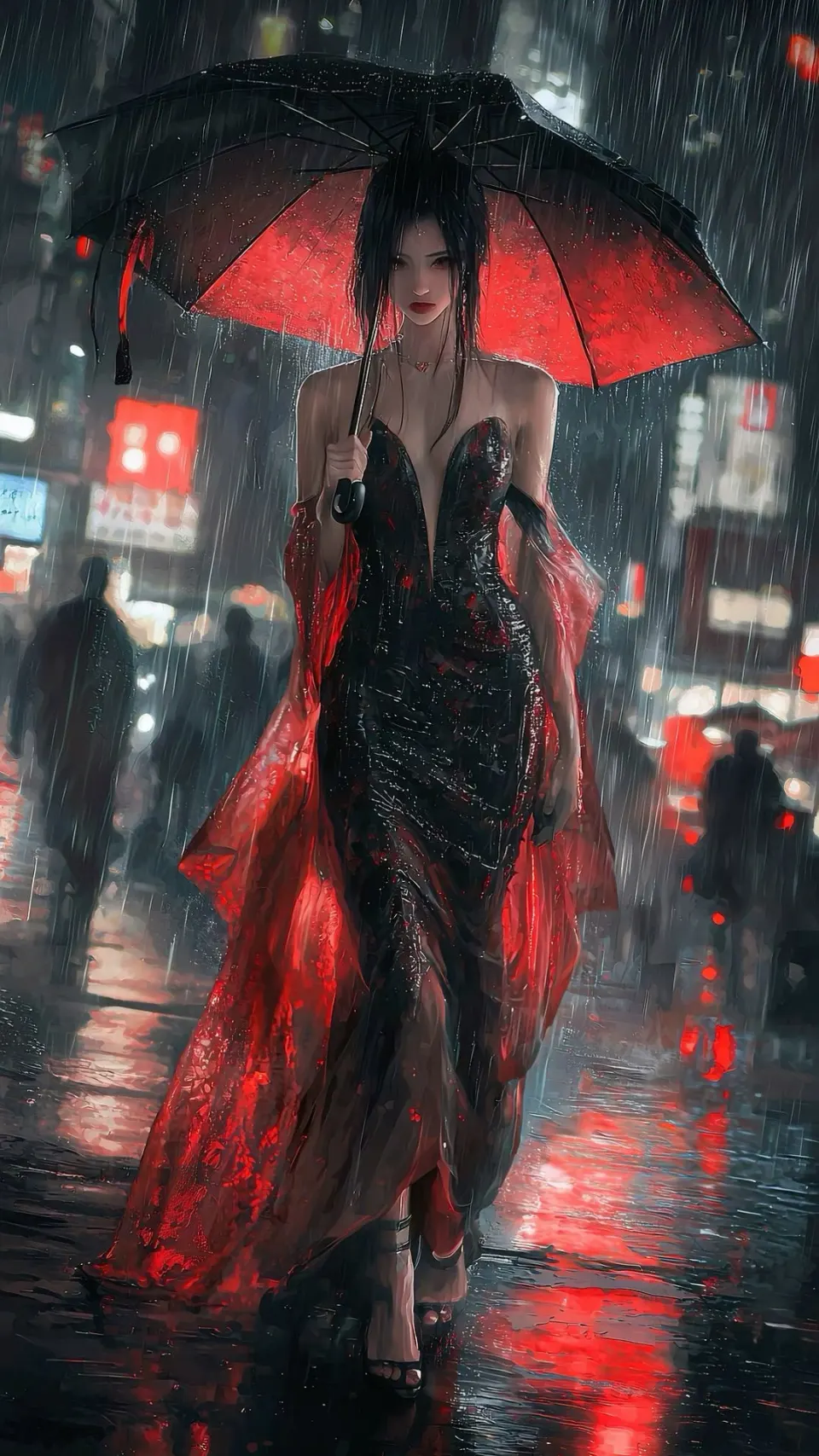 雨夜红伞