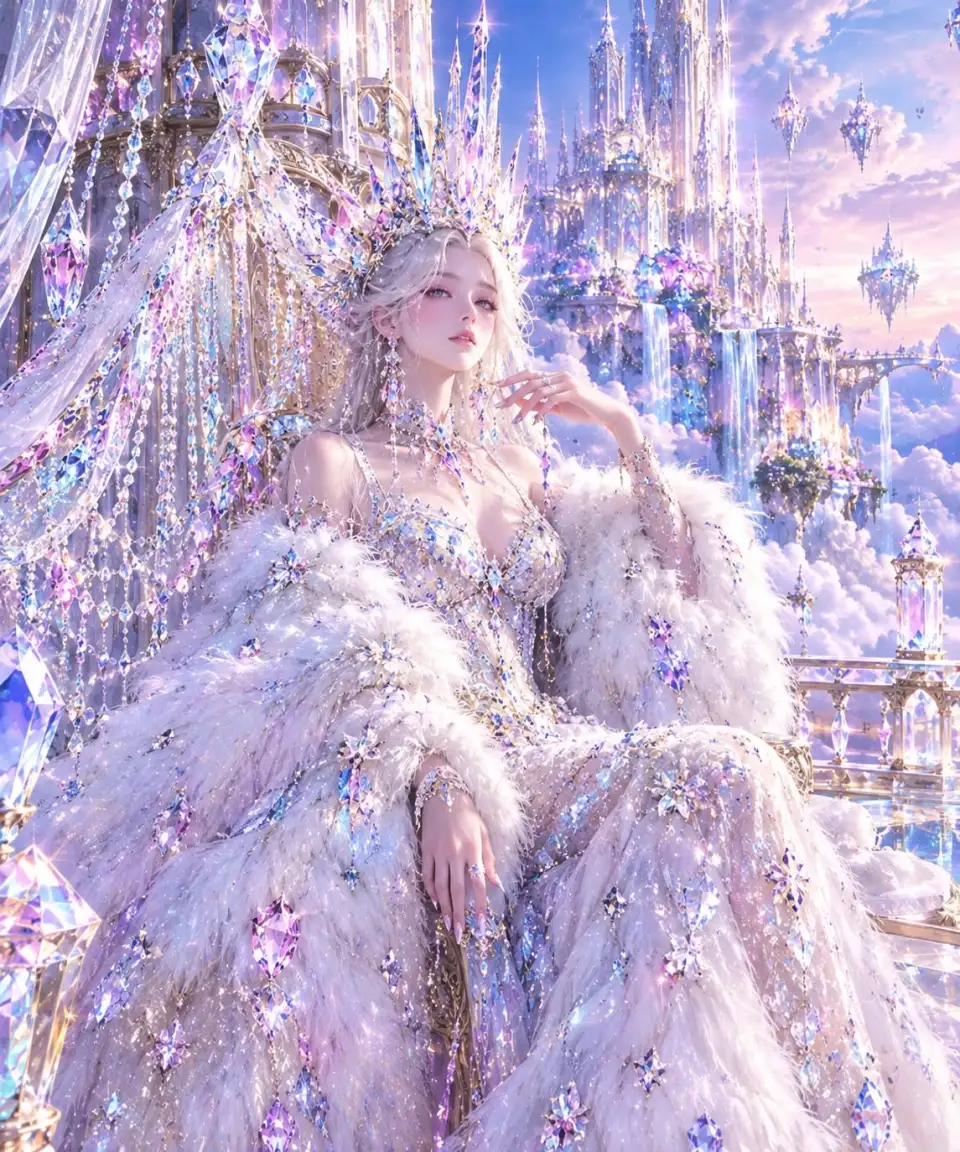 水晶奇幻人像：水晶城堡前的冰雪女王