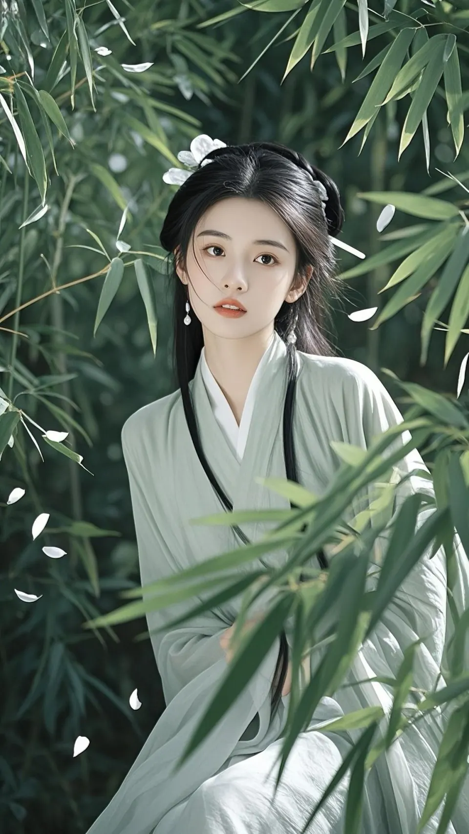 竹林清风汉服少女